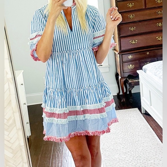 NWT TUCKERNUCK  Savannah Stripe Crawford Dress Size M - Picture 4 of 11